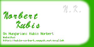 norbert kubis business card